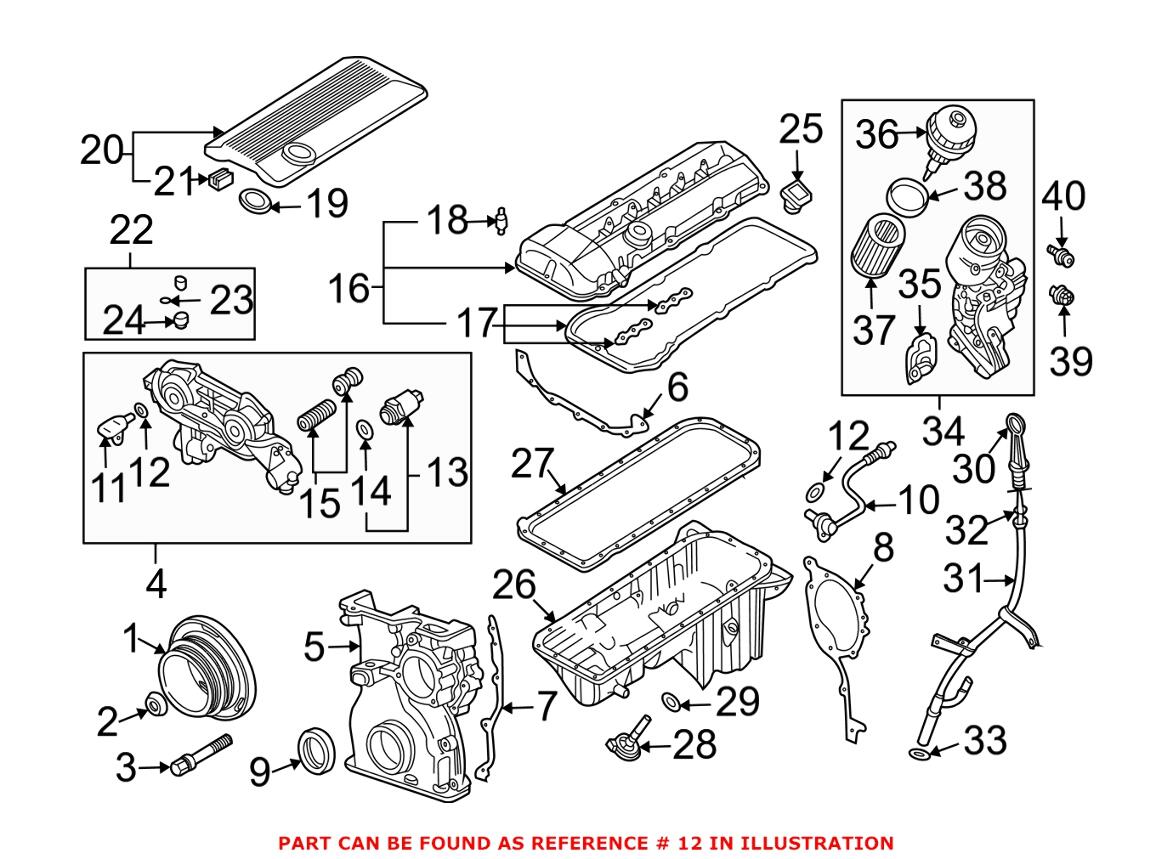 BMW Camshaft Position Sensor O-Ring 12141748398